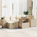 sofasæt til haven 8 dele med hynder polyrattan akacietræ beige