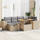sofasæt til haven 8 dele med hynder polyrattan akacietræ beige