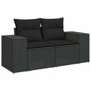 sofasæt til haven 9 dele med hynder polyrattan akacietræ sort