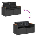 sofasæt til haven 8 dele med hynder polyrattan sort