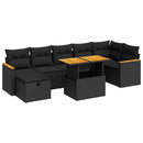 sofasæt til haven 5 dele med hynder polyrattan sort