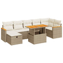 sofasæt til haven 5 dele med hynder polyrattan beige