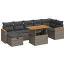 sofasæt 5 dele med hynder polyrattan grå