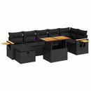 sofasæt til haven 5 dele med hynder polyrattan sort