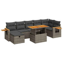 sofasæt 5 dele med hynder polyrattan grå