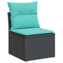 sofasæt til haven 7 dele med hynder polyrattan akacietræ brun
