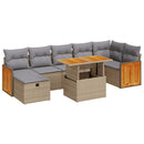 sofasæt til haven 5 dele med hynder polyrattan beige