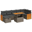 sofasæt 5 dele med hynder polyrattan grå