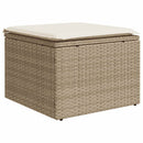 sofasæt til haven 2 dele med hynder polyrattan akacietræ beige