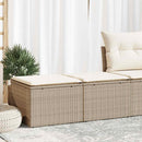 sofasæt til haven 2 dele med hynder polyrattan akacietræ beige