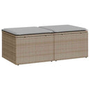 sofasæt til haven 2 dele med hynder polyrattan akacietræ beige