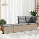 sofasæt til haven 2 dele med hynder polyrattan akacietræ beige