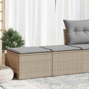 sofasæt til haven 2 dele med hynder polyrattan akacietræ beige