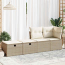 sofasæt til haven 2 dele med hynder polyrattan akacietræ beige