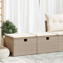 sofasæt til haven 2 dele med hynder polyrattan akacietræ beige