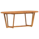 havespisebord ovalt 200x90x75 cm massivt træ akacie