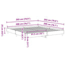 sengestel uden madras 200x200 cm konstrueret træ røget eg