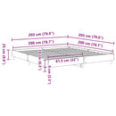 sengestel uden madras 200x200 cm konstrueret træ brun eg