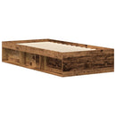 Sengeramme uden madras 90x200cm konstrueret træ antikt træ