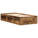Sengeramme uden madras 90x190cm konstrueret træ antikt træ