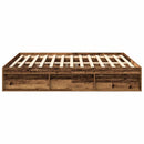 Sengeramme uden madras 200x200cm konstrueret træ antikt træ