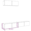 væghængte tv-skabe 3 stk. 100x30x30 cm antikt træ
