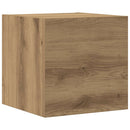 6-delt TV-skabssæt Vægmonteret Håndværks eg egetræsfarve