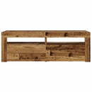 sengeborde med LED-lys 2 stk. 60x35x40 cm antikt træ