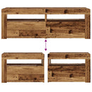 sengeborde med LED-lys 2 stk. 60x35x40 cm antikt træ