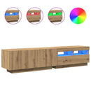 tv-bord med LED-lys 180x35x40 cm konstrueret træ kunsteg