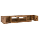 tv-bord m. LED-lys 200x35x40 cm konstrueret træ antikt træ