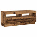 tv-bord m. LED-lys 200x35x40 cm konstrueret træ antikt træ