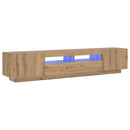 tv-bord med LED-lys 200x35x40 cm konstrueret træ kunsteg