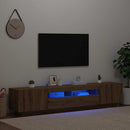 tv-bord med LED-lys 200x35x40 cm konstrueret træ kunsteg
