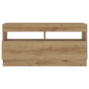 tv-bord med LED-lys 260x35x40 cm konstrueret træ kunsteg