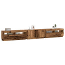 tv-bord m. LED-lys 300x35x40 cm konstrueret træ antikt træ