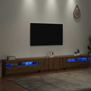 tv-bord med LED-lys 300x35x40 cm konstrueret træ kunsteg