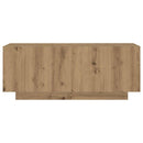 tv-bord med LED-lys 300x35x40 cm konstrueret træ kunsteg