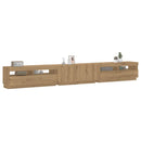 tv-bord med LED-lys 300x35x40 cm konstrueret træ kunsteg