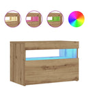 Sengeskab med LED-lys Artisan Eg 60x35x40 cm Konstrueret træ