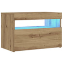Sengeskab med LED-lys Artisan Eg 60x35x40 cm Konstrueret træ