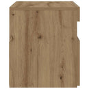 Sengeskab med LED-lys Artisan Eg 60x35x40 cm Konstrueret træ