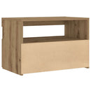 Sengeskab med LED-lys Artisan Eg 60x35x40 cm Konstrueret træ