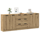 Skænke 3 stk Håndværks eg 60x30x70 cm Konstrueret træ
