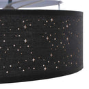 Loftlampe med spotlights Sort 38 x 38 x 13,5 cm Stof