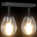 Loftsspot med spotlights Sort 33 x 13 x 26 cm Glas og Metal