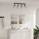 Loftsspot med spotlights Sort 73,5 x 13 x 26 cm Glas og Metal