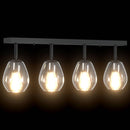 Loftsspot med spotlights Sort 73,5 x 13 x 26 cm Glas og Metal