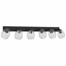 Loftsspot med spotlights Sort 110,5 x 13 x 26 cm Glas og Metal