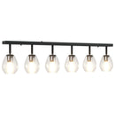 Loftsspot med spotlights Sort 110,5 x 13 x 26 cm Glas og Metal